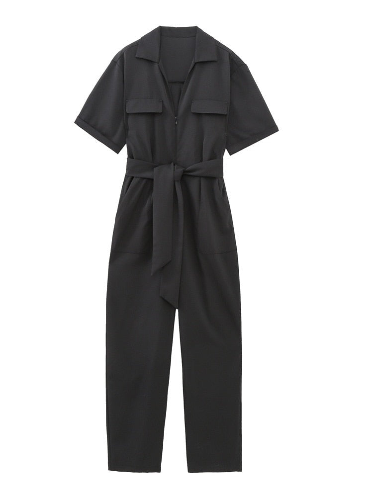 ASHORESHOP-2023-Women-fashion-belt-zipper-jumpsuit-Woman-vintage-short-sleeve-pocket-female-chic-jumpsuit