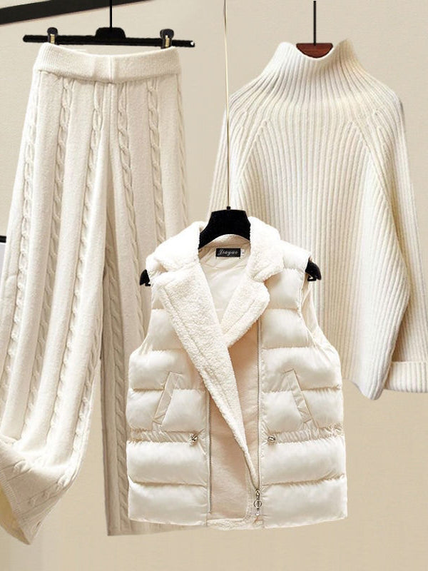 Ashore Shop Womens Winter Sweater and vest Sets 3pc 2pc sets Office Ladies