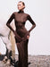 Slim Maxi Dress High Neck Long Sleeve Bodycon Dress For Women Tight El –  ASHORE SHOP