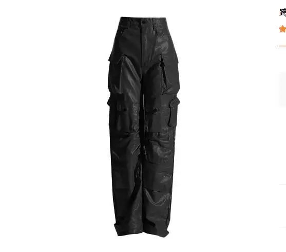 Ashore-shop-Women_Leather_Pants_Multi_Pockets_High_Waist_Trousers_Loose_Casual_All_Match_Long_PU_Cargo_Pants1