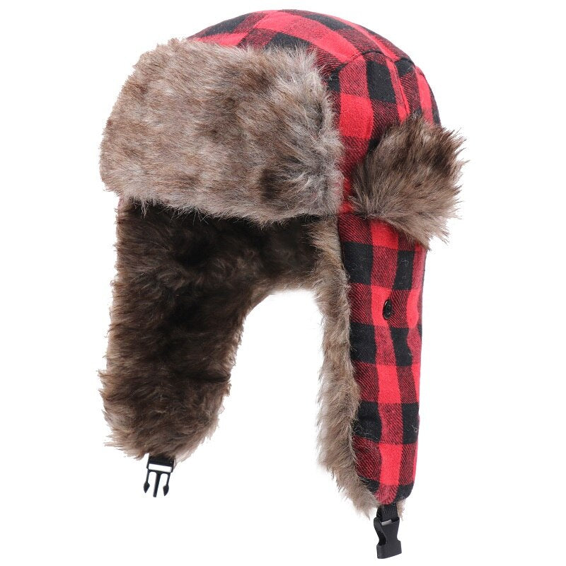 Ashore Shop Lumber Style Warm Winter Hat with Fur Style lining