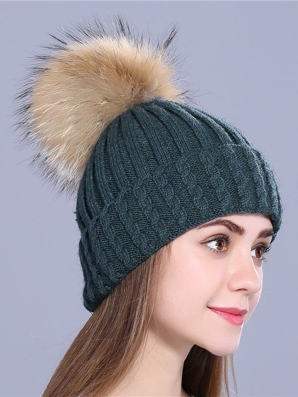 Ashore Shop Knitted Pom Pom Warm Hat for Women