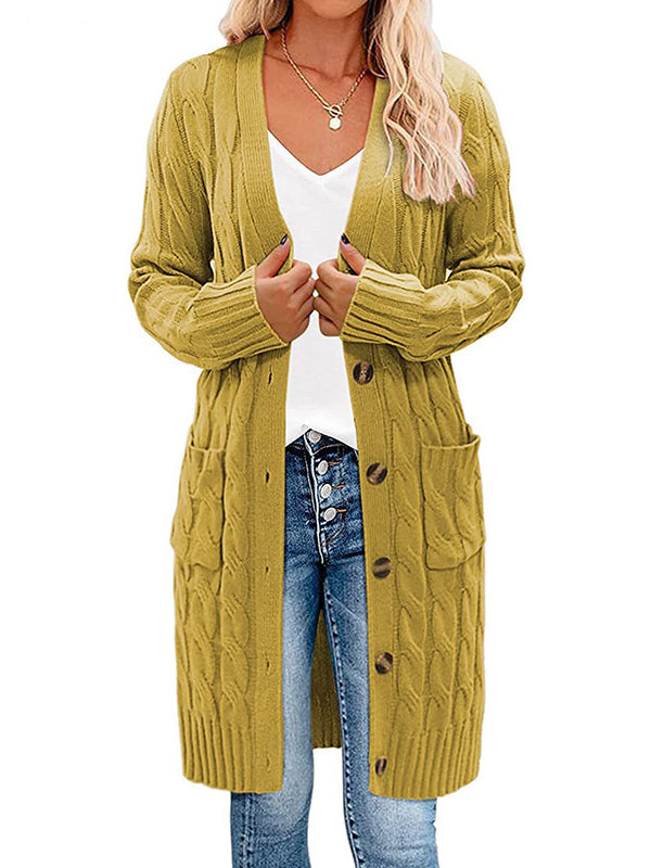 Womens Trendy Long Cable Sweater Cardigan