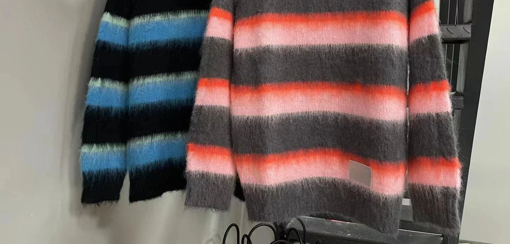 Ashoreshop-2024-New-Autumn-and-Winter-New-Contrast-Striped-Mohair-Loose-Knitted-Sweater-3