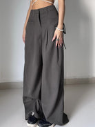 Casual Wide Leg Pants Women High Waist Street Basic Loose Sweat Trousers