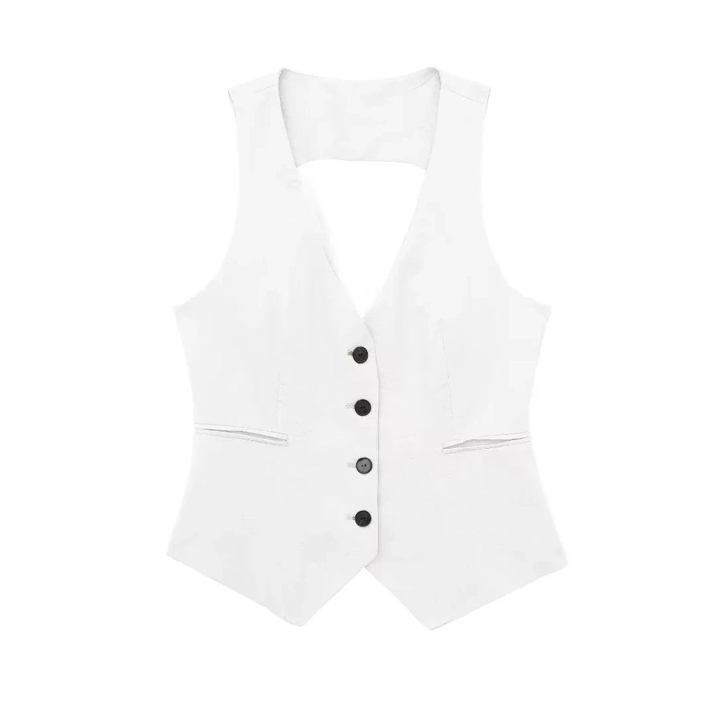 Ashoreshop-Women's Vest Linen Sleeveless Suit Vest for Women 20242