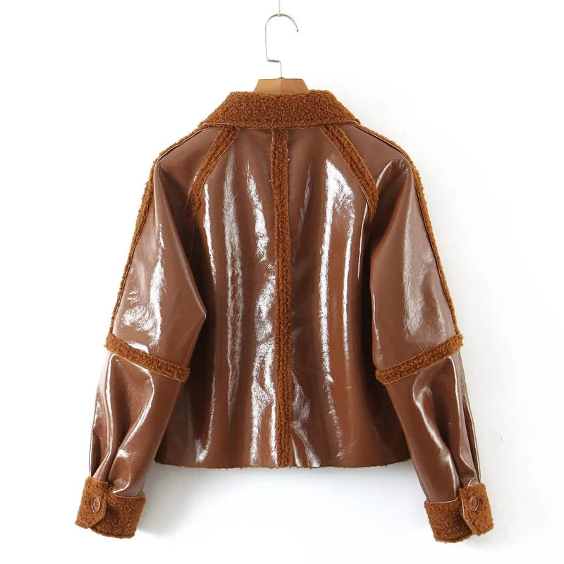 Ashoreshop-womens-leather-jackets-Shiny-short-leather-coats6