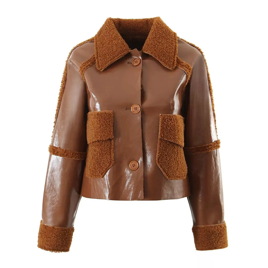 Ashoreshop-womens-leather-jackets-Shiny-short-leather-coats3
