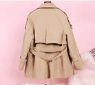 ASHORESHOP Spring Autumn Short Trench Coat Modern Classic Short Coat with Flange Hot sale