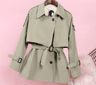 ASHORESHOP Spring Autumn Short Trench Coat Modern Classic Short Coat with Flange Hot sale