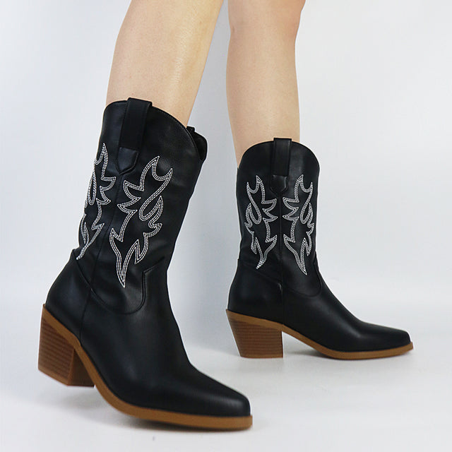 White Cowgirl Western Cowboy boots for Women Ankle Boots