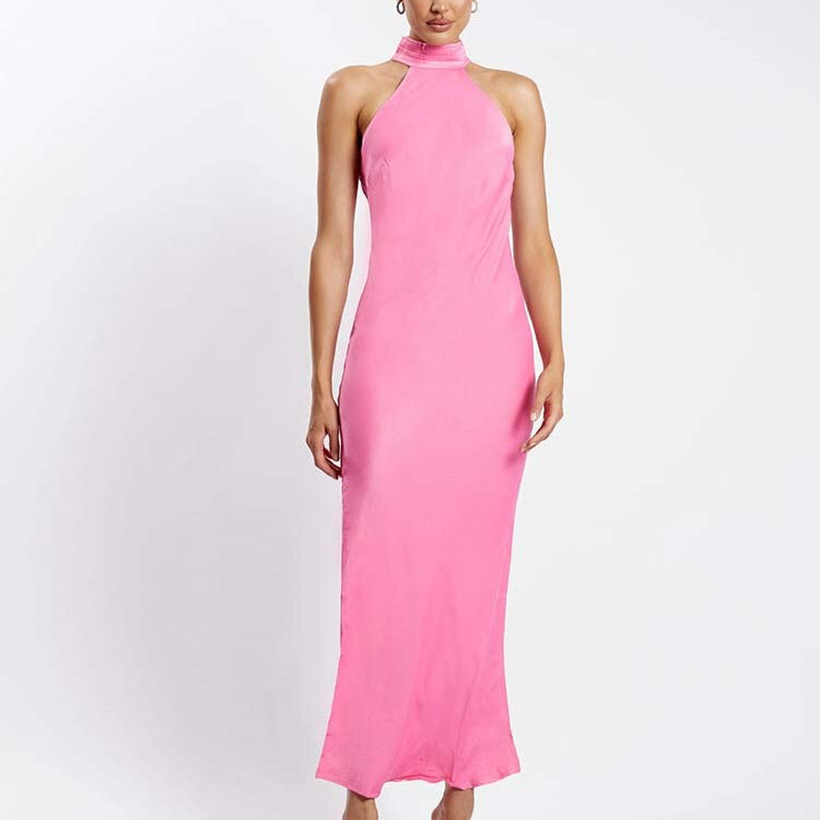 Summer Sexy Long Dress Femme Elegant Slim Off Shoulder Backless Party Club Maxi Dress Women Casual Dresses Green Vestido - Pink / M Summer Sexy Long Dress Femme Elegant Slim Off Shoulder Backless Party Club Maxi Dress Women Casual Dresses Green Vestido - Pink / M