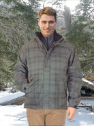 Mens Fall Winter Mid Weight Yarn Dye Plaid Outdoor Jackets 