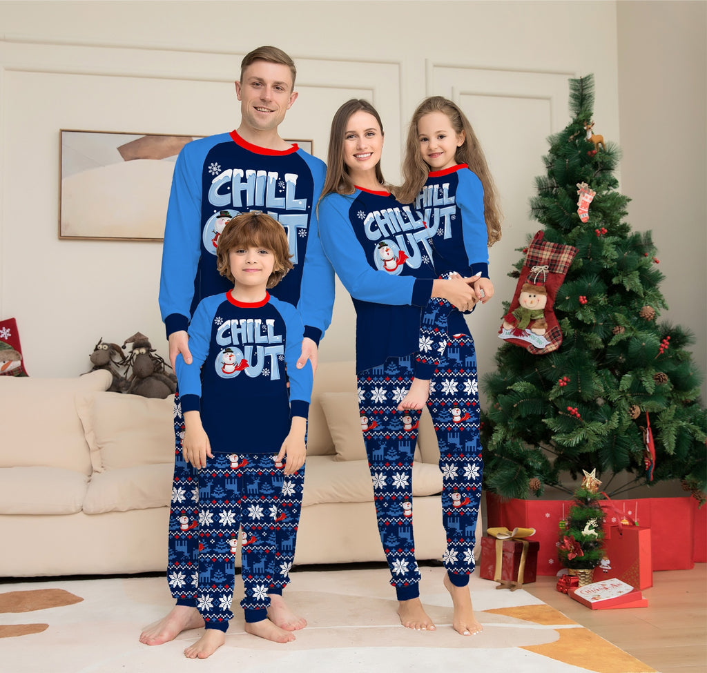 Christmas Family Matching Pajamas Set Mother Father Kids Elk Print Clothes