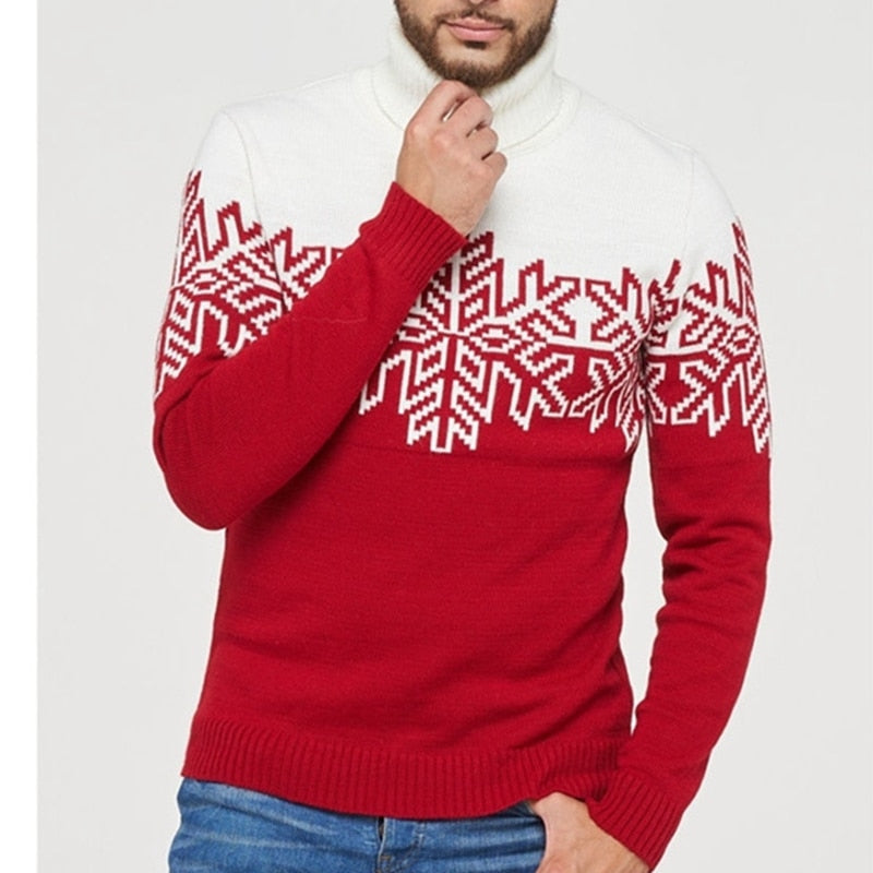 1Christmas Jumpers Thicken Warm Turtleneck Xmas Family Look Family Matching Sweaters