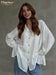 Casual Loose White Shirts For Women 2023 Fashion Lapel Long Sleeve Blo