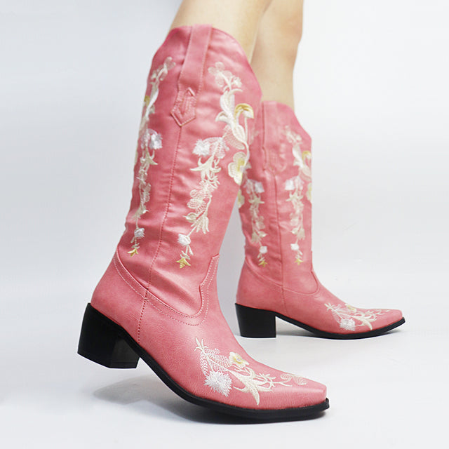 Cowgirls-Cowboy-Ashoreshop-Women-Western-Boots-Heart-Floral-Mid-Calf-Stacked-Heeled-Platform-Embroidery-Shoes-Ridding-Boots