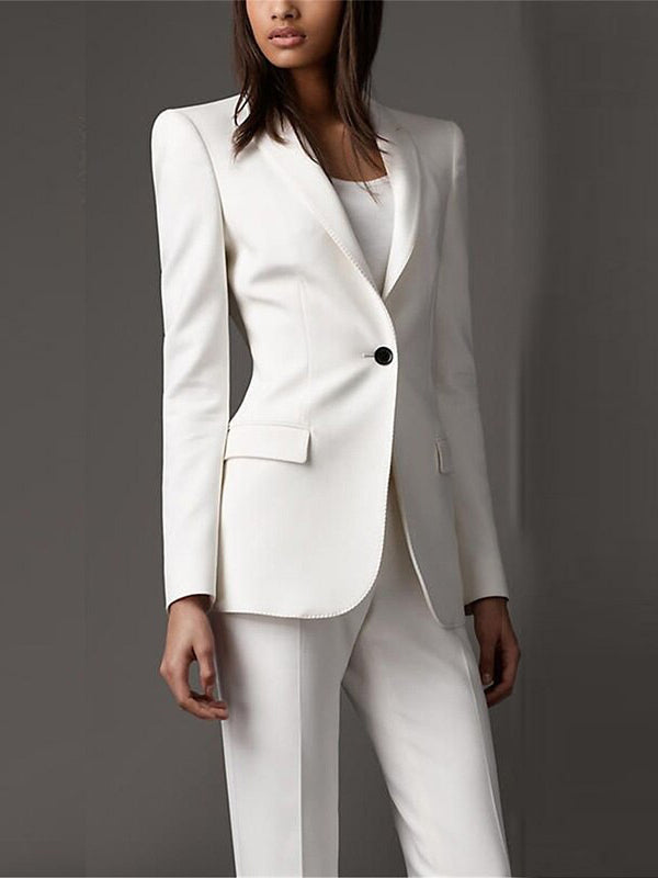 White Formal Women Business Formal Office Lady Outfit Suits Custom
