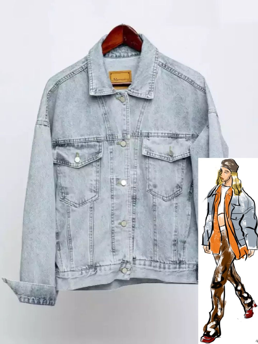 Women Loose Denim Jacket 2022 Trendy Oversize Denim Jackets Washed Blue Jeans Coat