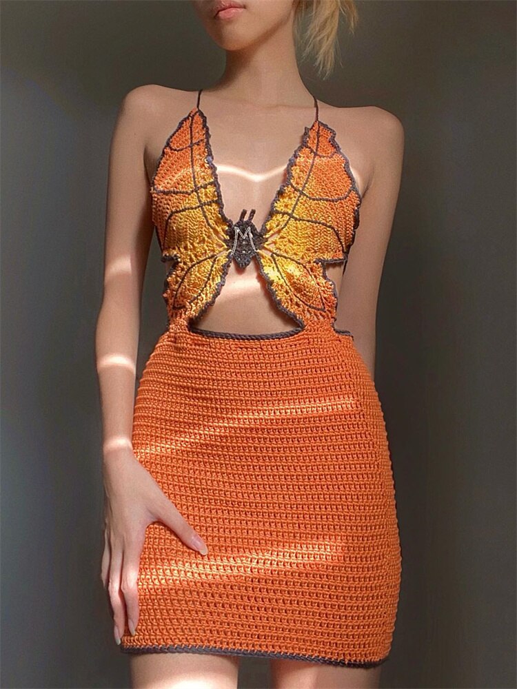 ASHORE SHOP Crochet Butterfly Dress