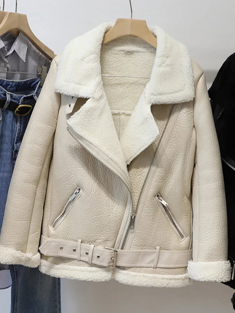 Aviator jacket white fur best sale