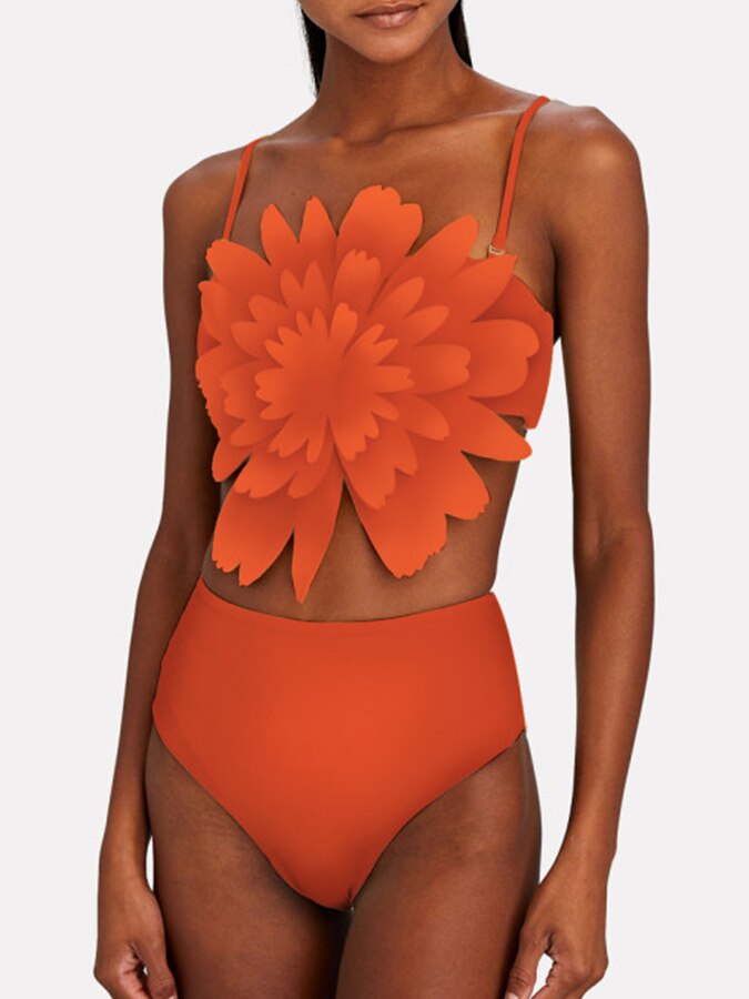 Floral Bikini Set Big Flower Tankini Women Swimming Suits