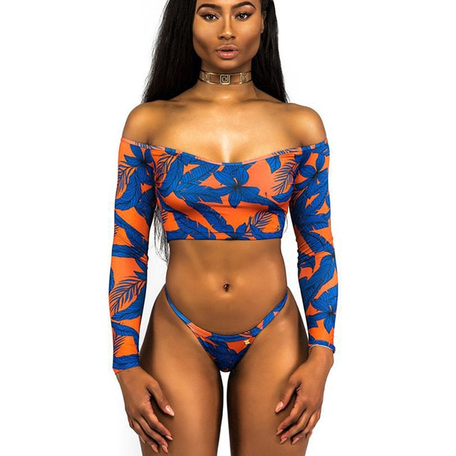 2023 African Dashiki Print One Piece Swimsuit Women High leg cut Swimwear