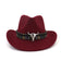 Men Women Western Cowboy Hat With Cow Head Band Wide Brim Hat