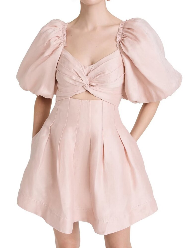 ASHORE SHOP Summer 2023 High Waist Beach Holiday Dresses  A-line  Short Sleeve Fashion Casual Vestidos Robe
