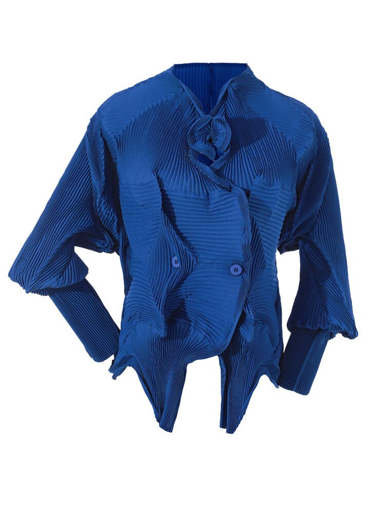 Ashore Shop Women Blouse Innovative Ripple Stretch Shirt Cardigan