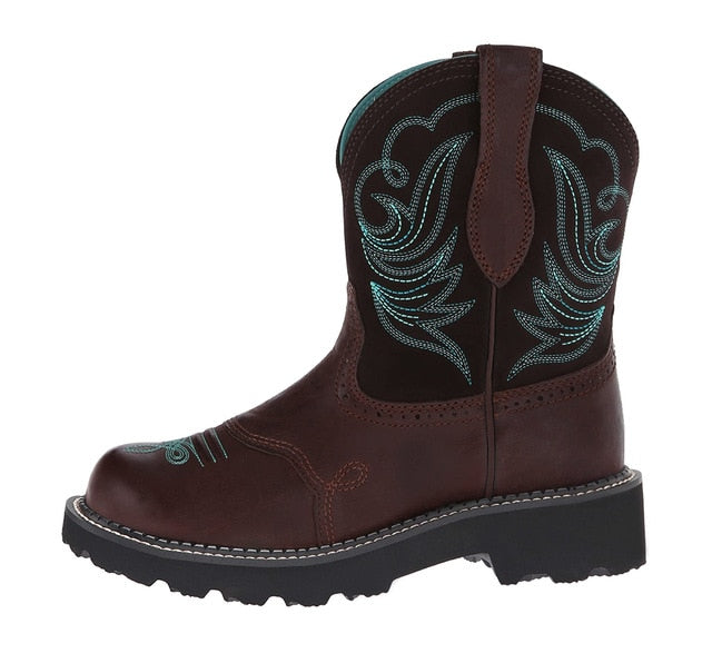 Wide Calf Cowgirl Boots Cowboy Boots for Ladies Autumn Winter