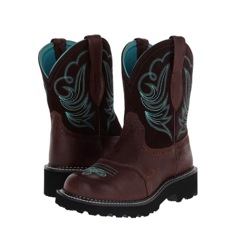 Wide Calf Cowgirl Boots Cowboy Boots for Ladies Autumn Winter
