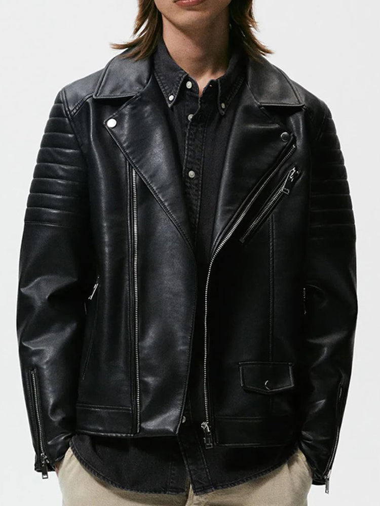 2021's autumn and winter High Quality Designer leather motorcycle jacket