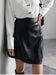Spring mini Faux Leather skirts for Women 2022 brown short leather skirt