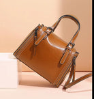 Women bag 2020 new wild leather handbag fashion small bucket bag shoulder messenger bag 				 							        							-Leather-Fashion atmosphere retro leather handbag