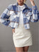 Winter Jackets Women Coat Lapel Plaid Single-breasted Woolen Short Coa ASHORE SHOP Winter Jackets Women Coat Lapel Plaid Single-breasted Woolen Short Coa ASHORE SHOP