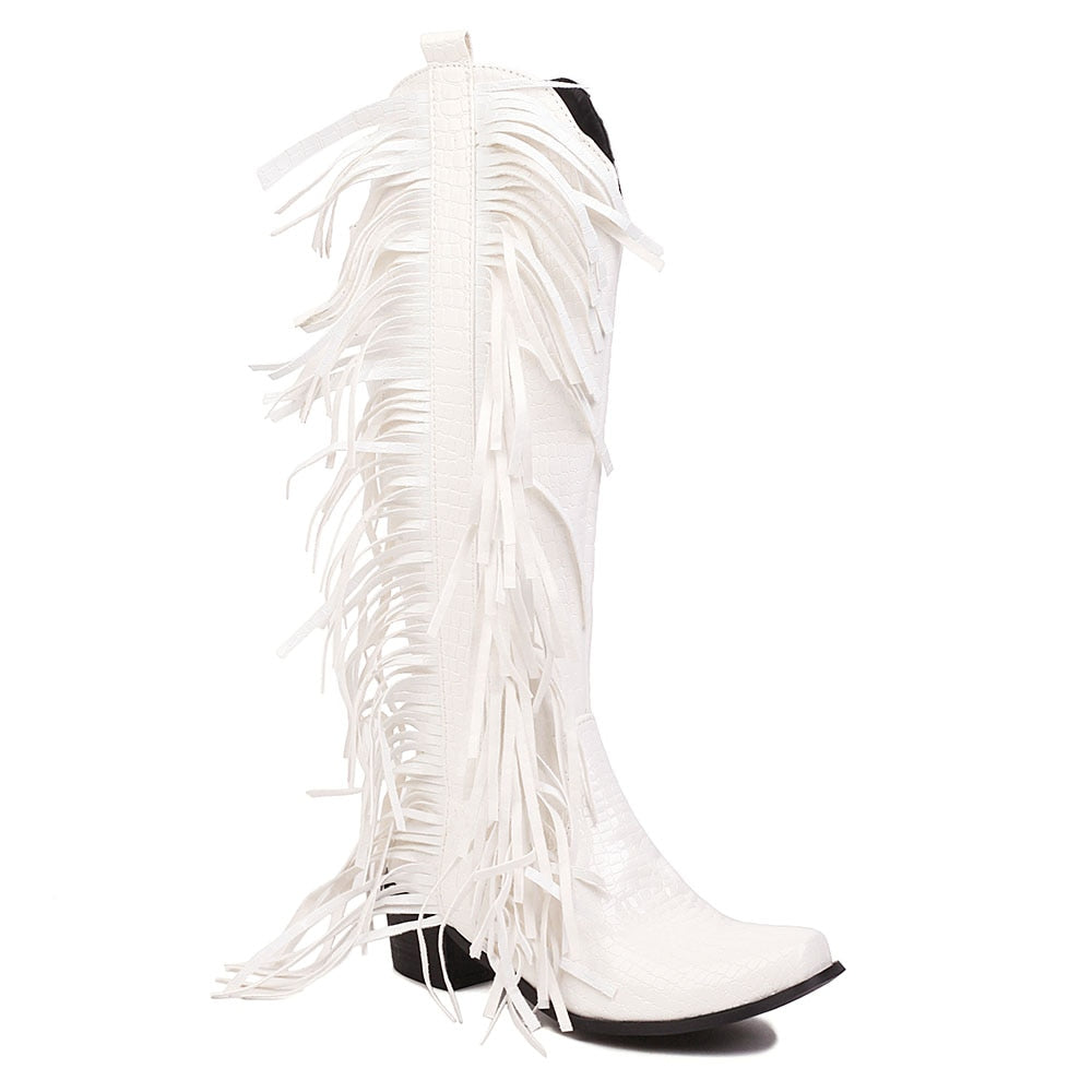 Ashore Western Shop 2023 Fringes Tassels Zipper Vintage Western Cowboy Boots