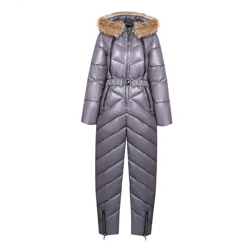 Snow One Piece For Women Jumpsuit Ski Clothes Winter Jackets Hooded Parka