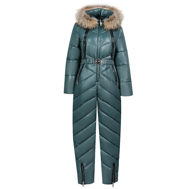 Snow One Piece For Women Jumpsuit Ski Clothes Winter Jackets Hooded Parka