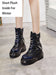 Women Rivet Metal Chain Buckle Belt Short Equestrian Luxury Genuine Leather Boots
