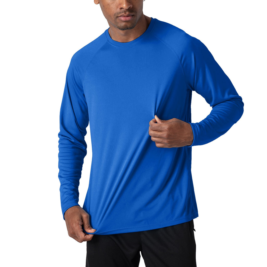 ASHORE Mens Shop Mens Basic Long Sleeve Tee Breathable Hiking Fishing T-shirts UV-Proof