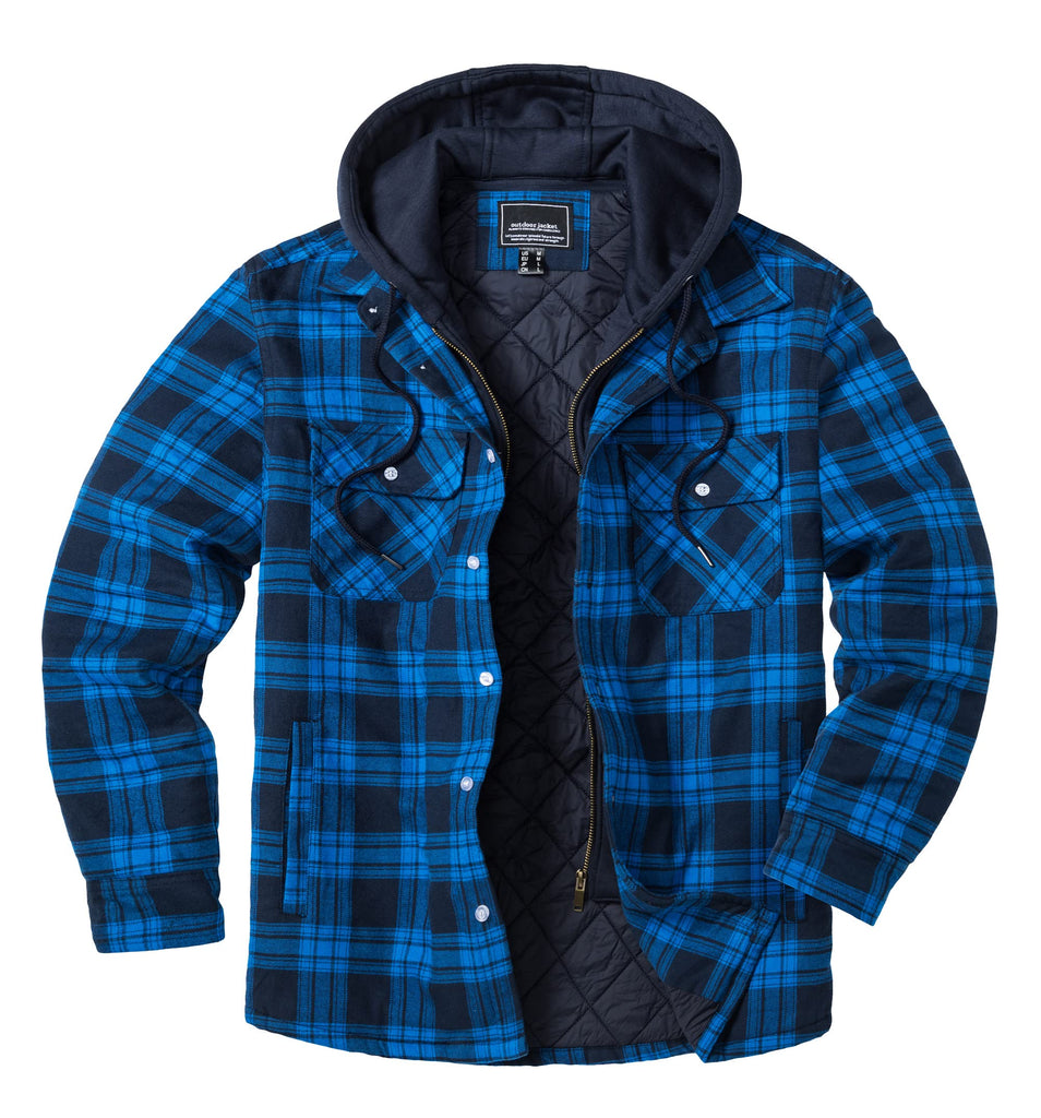 Removable Hood Plaid Jackets Flannel Shirts For Men and Women Unisex