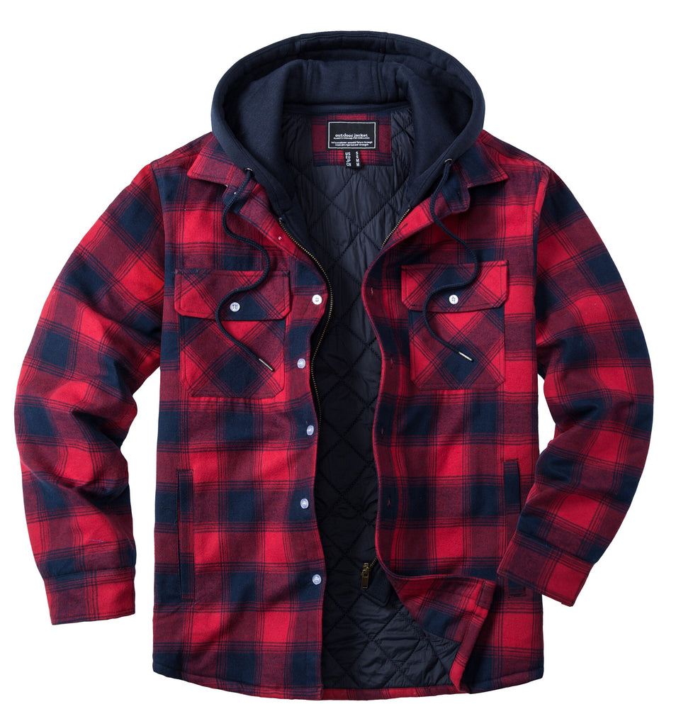 Removable Hood Plaid Jackets Flannel Shirts For Men and Women Unisex