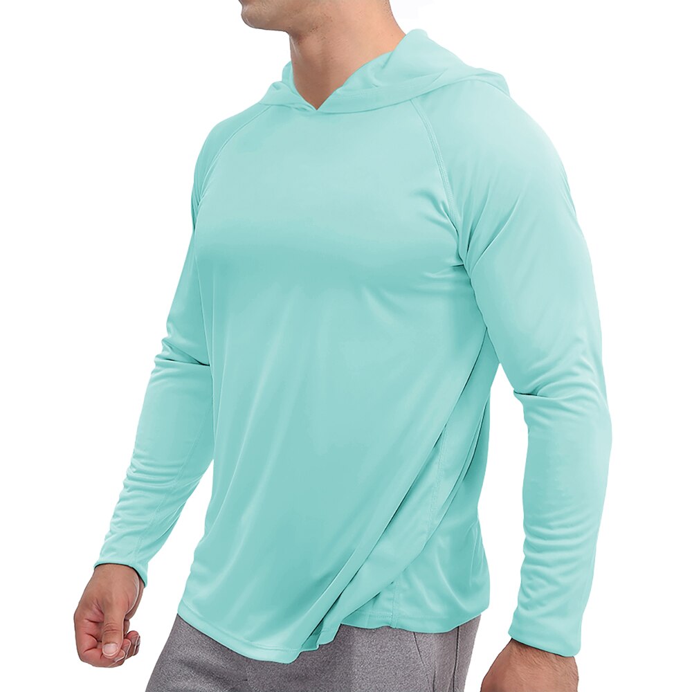 ASHORE SHOP mens Tops UPF 50+ Sun Protection T-Shirts Mens Long Sleeve Hoodie Casual Quick Dry T shirts Outdoor Hike Sports Run Pullover Tops