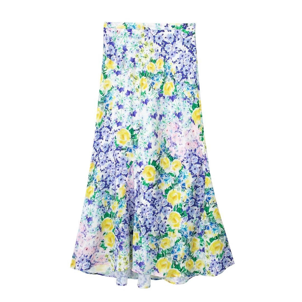 ASHORE SHOP New Women's Floral Printed Midi Skirt 2023