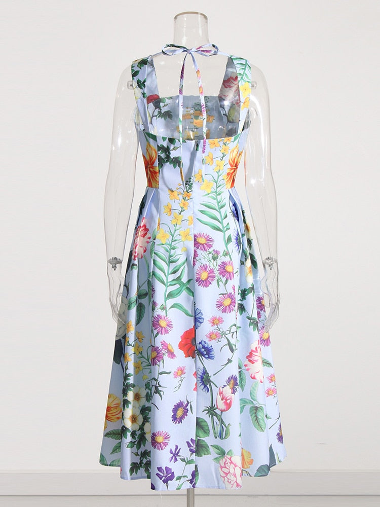 ASHORE SHOP Summer Loose Dress For Women Flower Sequins Square Collar