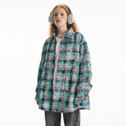 Unisex plaid long-sleeved shirt for women spring Loose plaid shirts top for men and women1