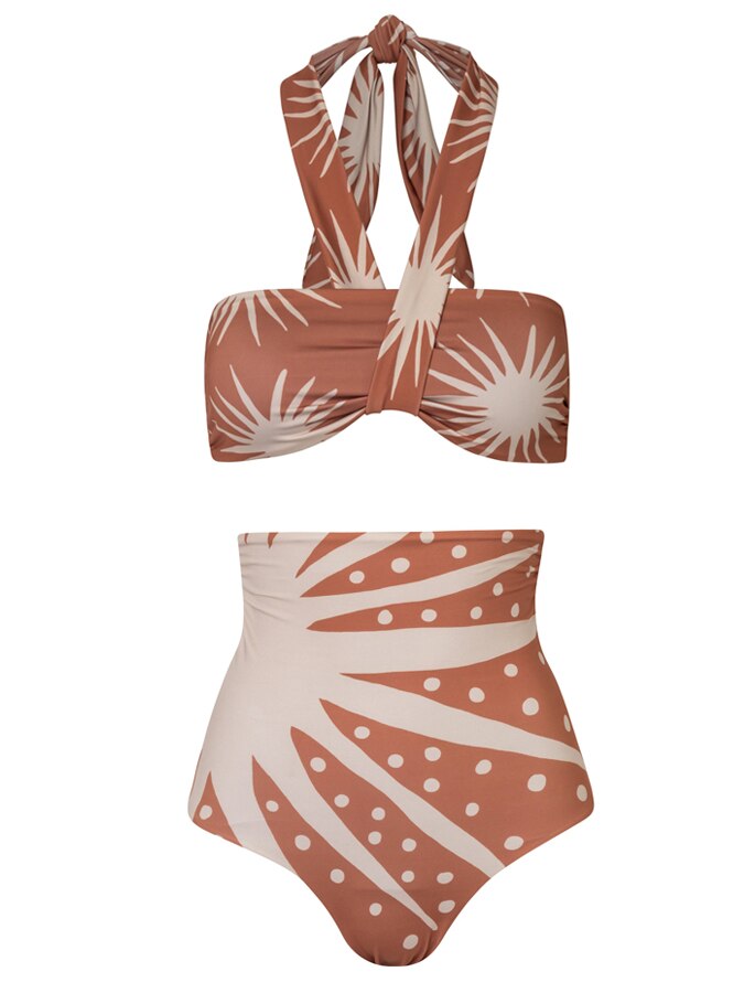 Ashore Shop Vintage Halterneck Print Beach Bikini 