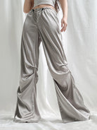 ASHORESHOP Womens Satin Summer Baggy Pant Satin Wide Leg Women's Pants