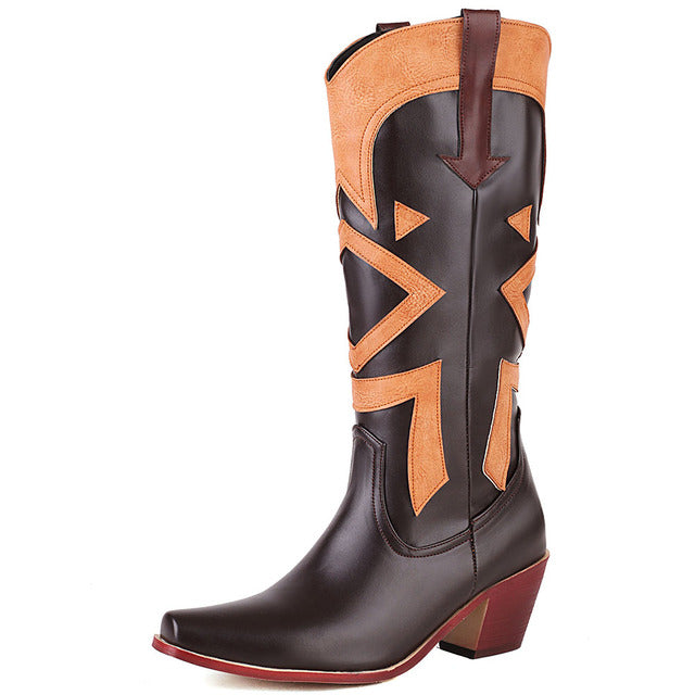 Cowgirl Boots Western Cowboy Long Winter Autumn Boots For Women 2022